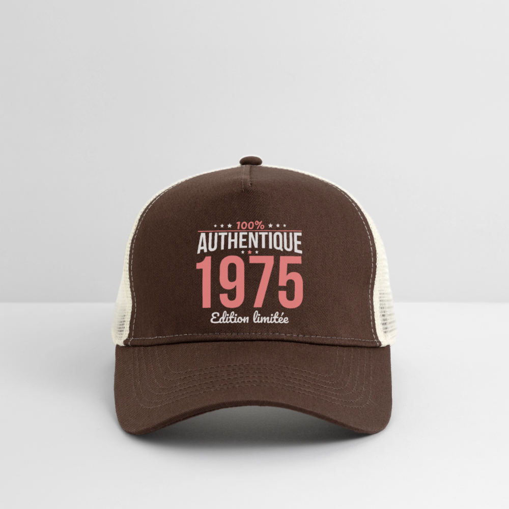 Casquette Trucker - Anniversaire 50 Ans - 100% Authentique 1975 - marron/beige