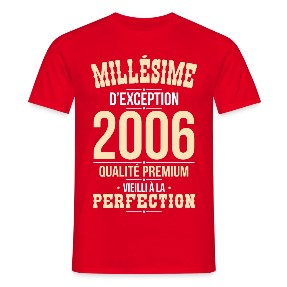 T-shirt Homme - Anniversaire 19 Ans - Millésime 2006 - rouge