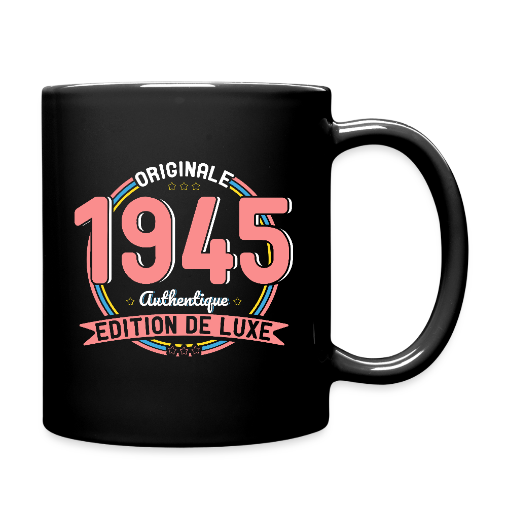 Mug uni - Anniversaire 80 Ans - Originale 1945 Authentique - noir