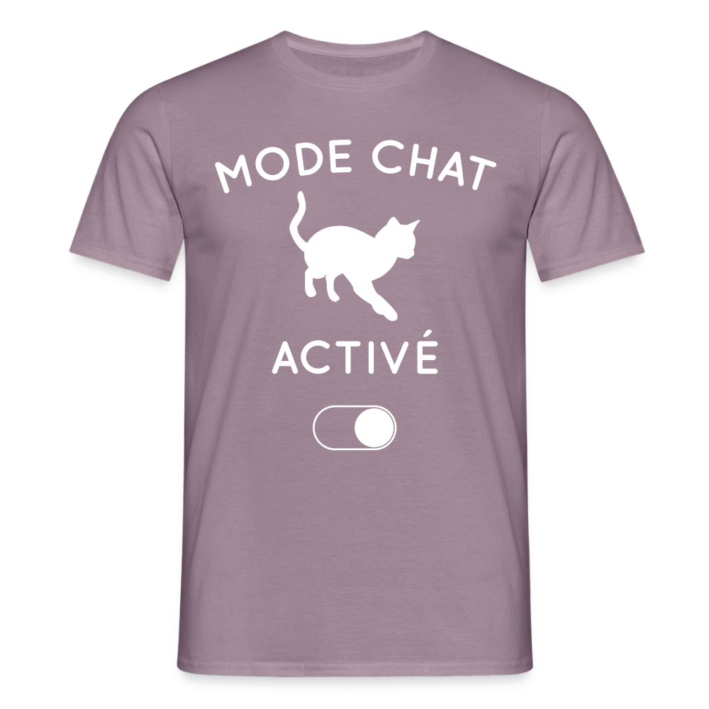 T-shirt Homme - Mode chat activé - mauve gris 