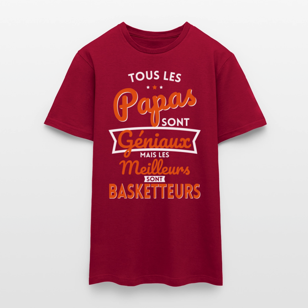T-shirt Homme - Papas géniaux - Les meilleurs sont basketteurs - rouge brique