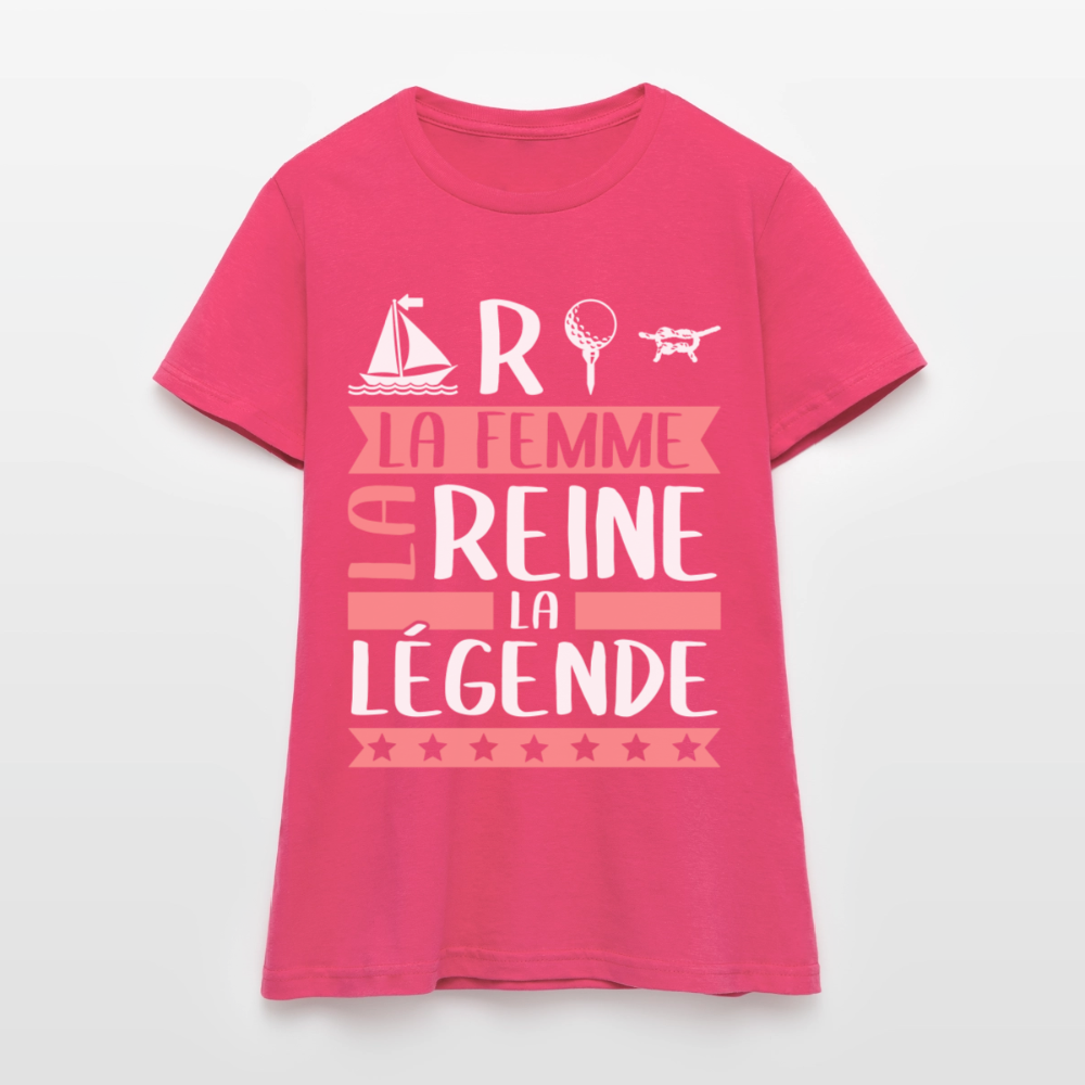 T-shirt femme Martine rébus – La femme, la reine, la légende - rose azalée