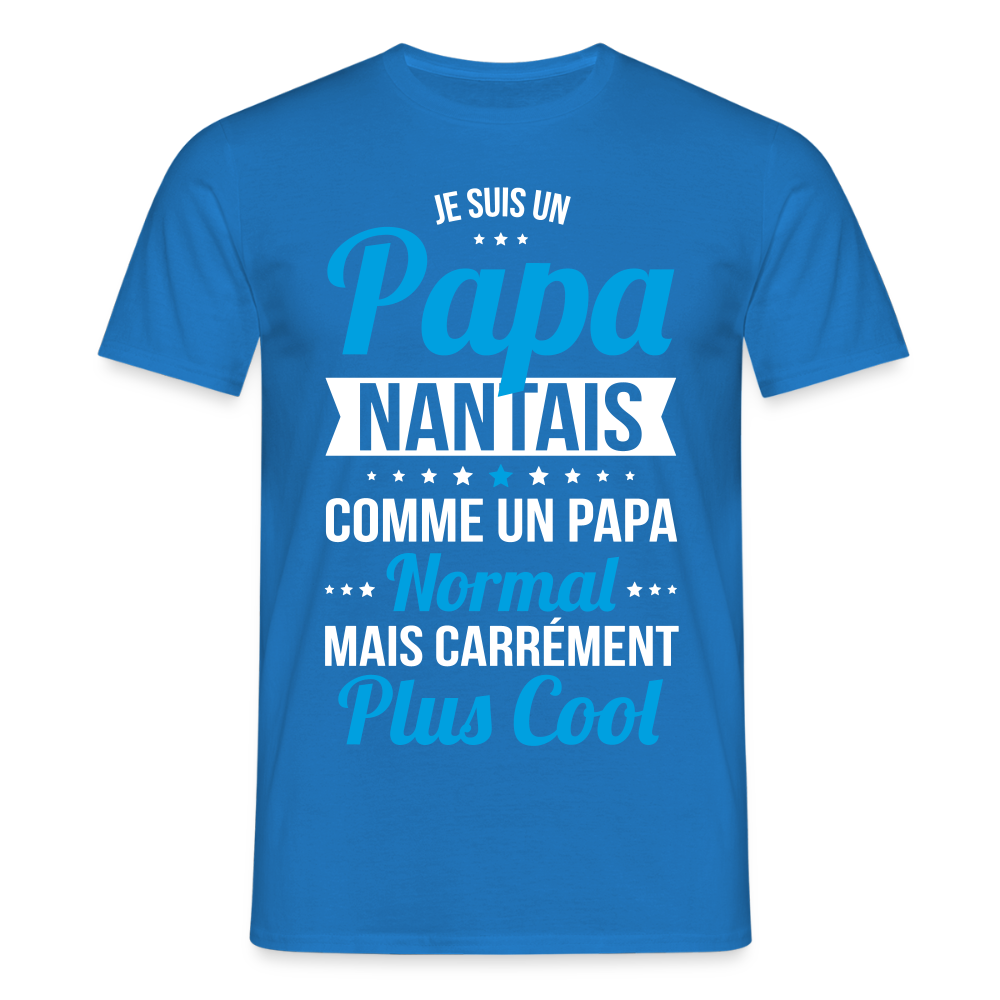 T-shirt Homme - Papa Nantais Plus Cool - bleu royal