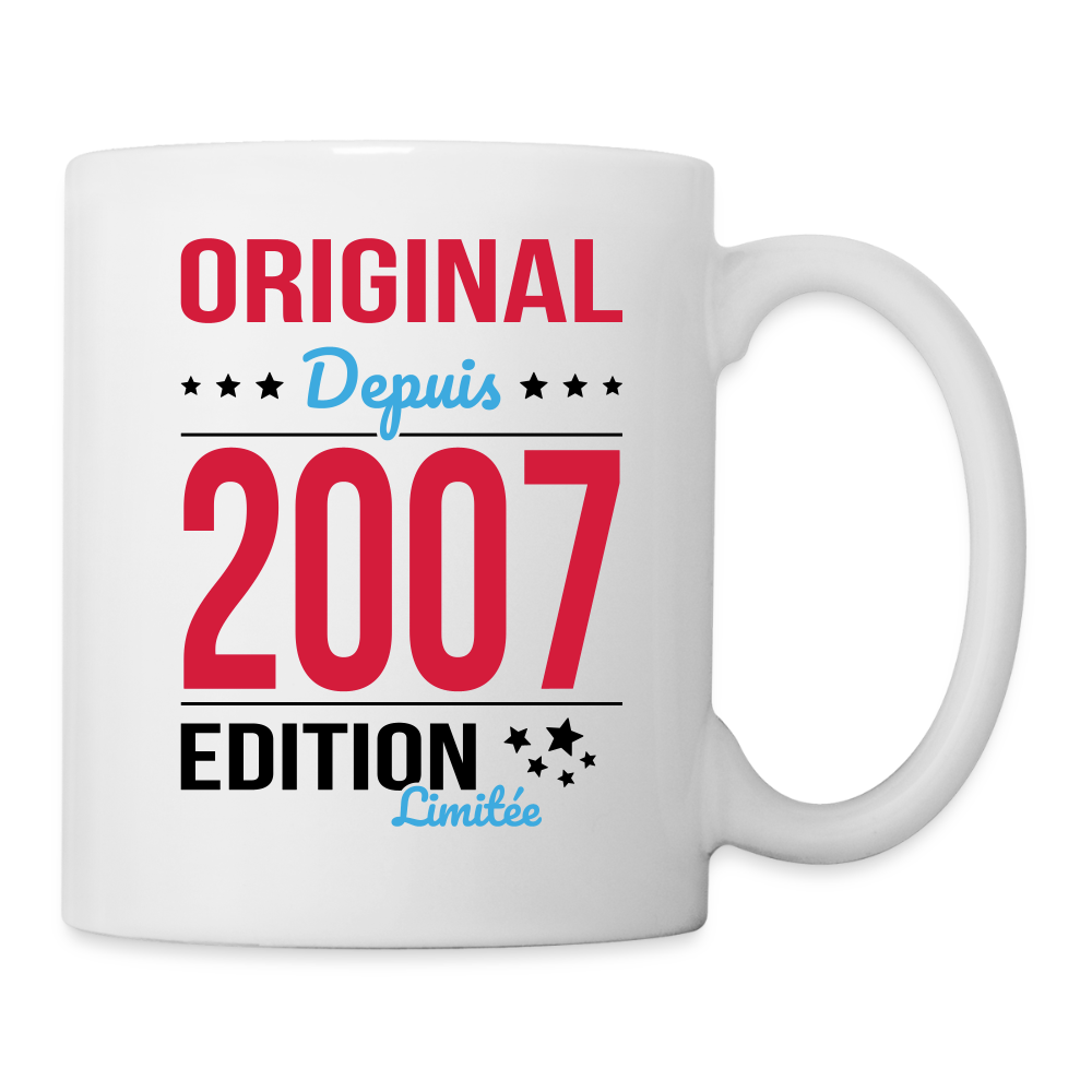 Mug blanc - Anniversaire 18 Ans - Original depuis 2007 - blanc