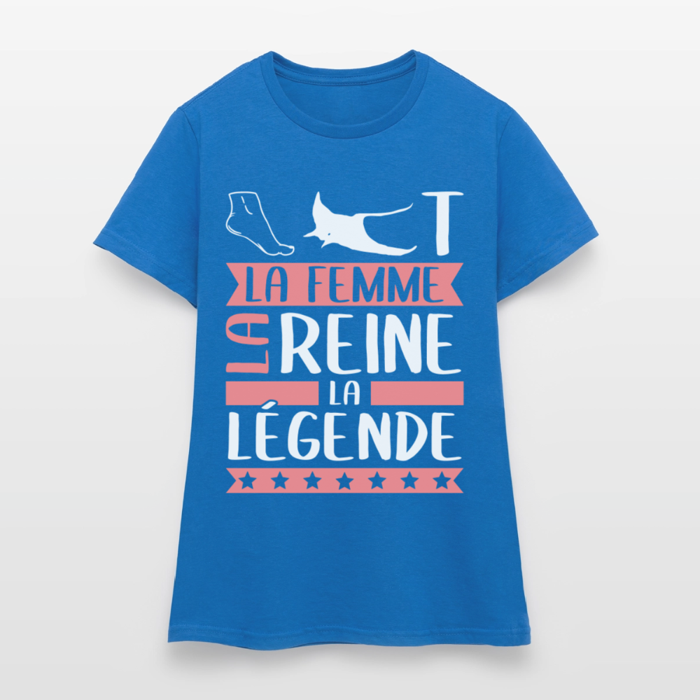 T-shirt femme Pierrette rébus – La femme, la reine, la légende - bleu royal