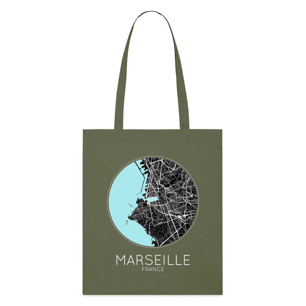 Tote Bag Marseille Bio – Plan de Marseille - kaki