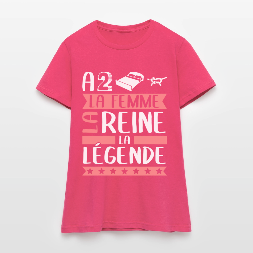 T-shirt femme Adeline rébus – La femme, la reine, la légende - rose azalée