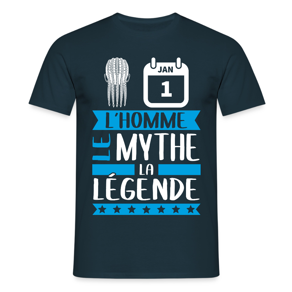 T-shirt homme Nathan rébus – L’homme, le mythe, la légende - marine