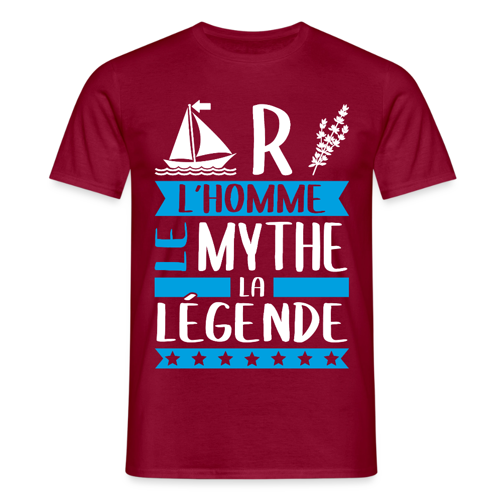 T-shirt homme Martin rébus – L’homme, le mythe, la légende - rouge brique