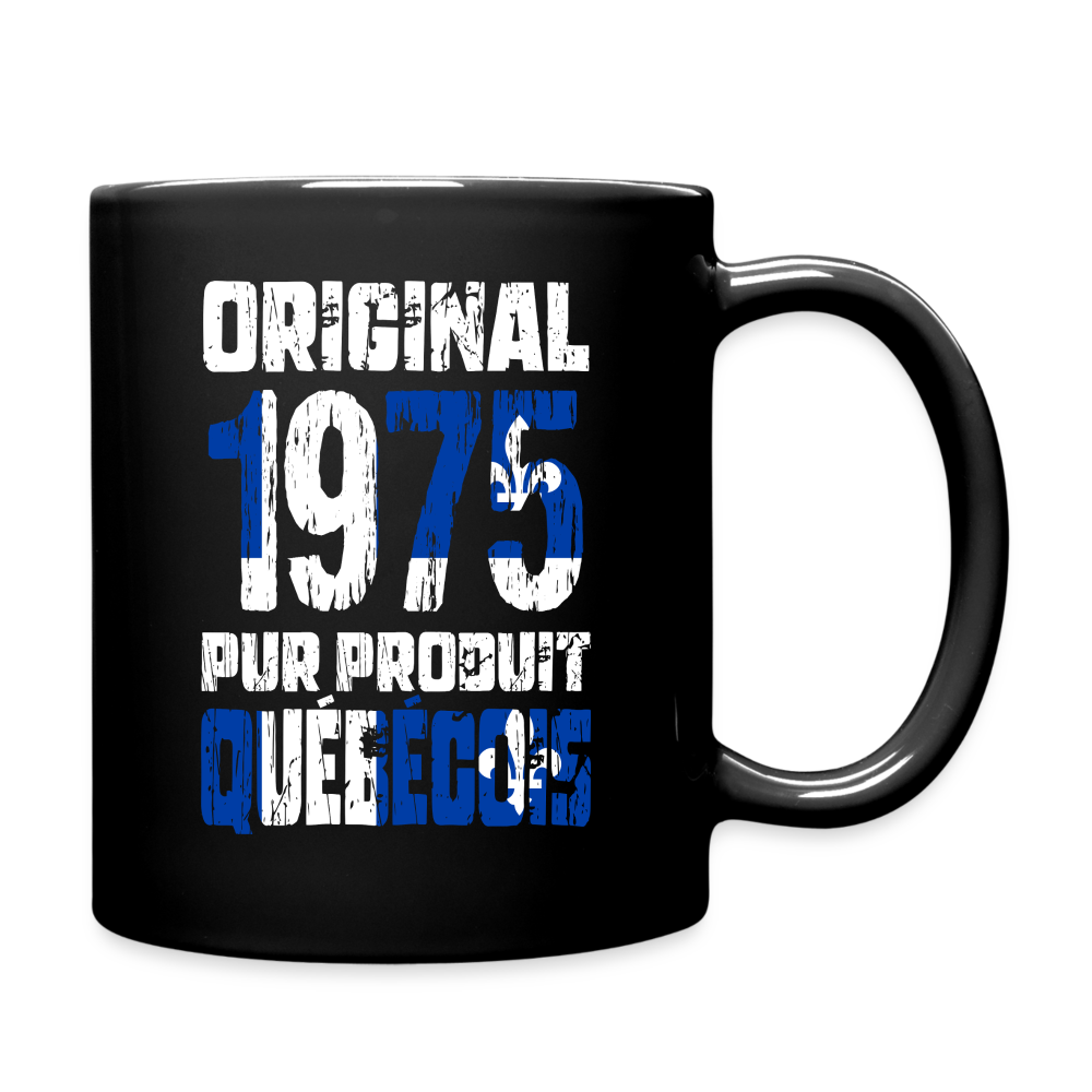 Mug uni - Anniversaire 50 Ans - Original 1975 - Pur produit Québécois - noir