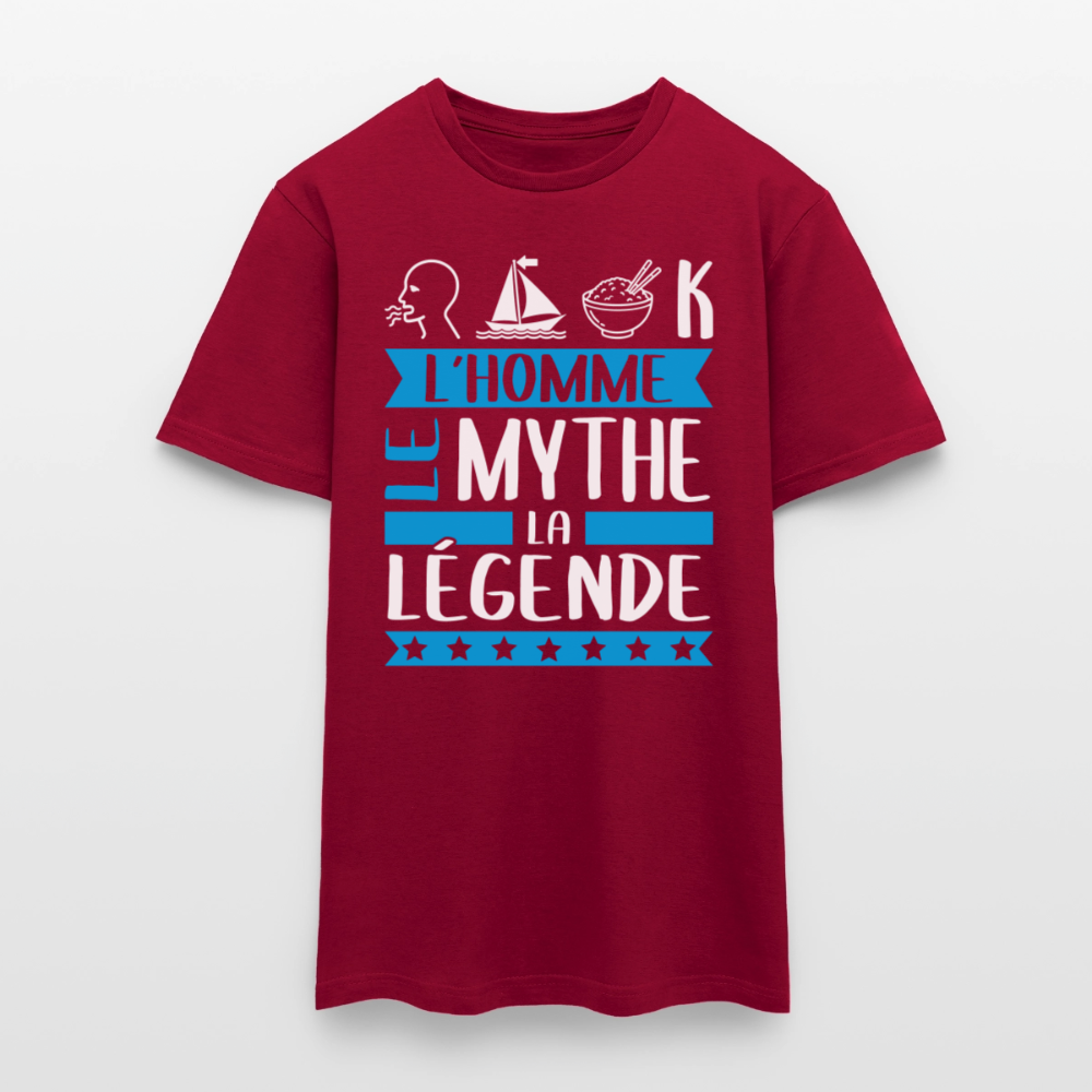 T-shirt homme Romaric rébus – L’homme, le mythe, la légende - rouge brique