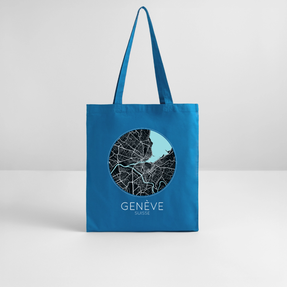 Tote Bag Genève Bio – Plan de Genève - bleu royal