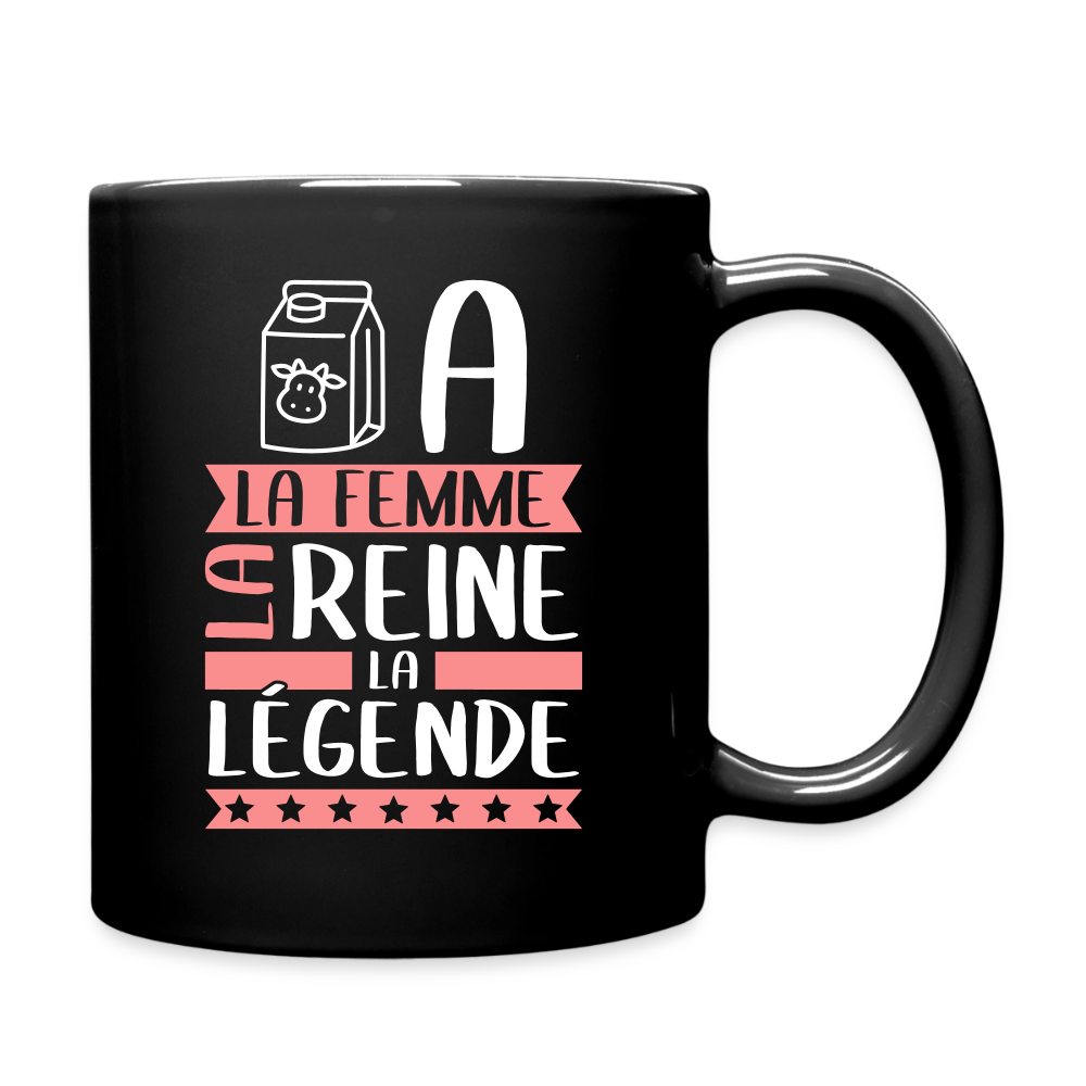 Mug uni Léa rébus – La femme, la reine, la légende - noir
