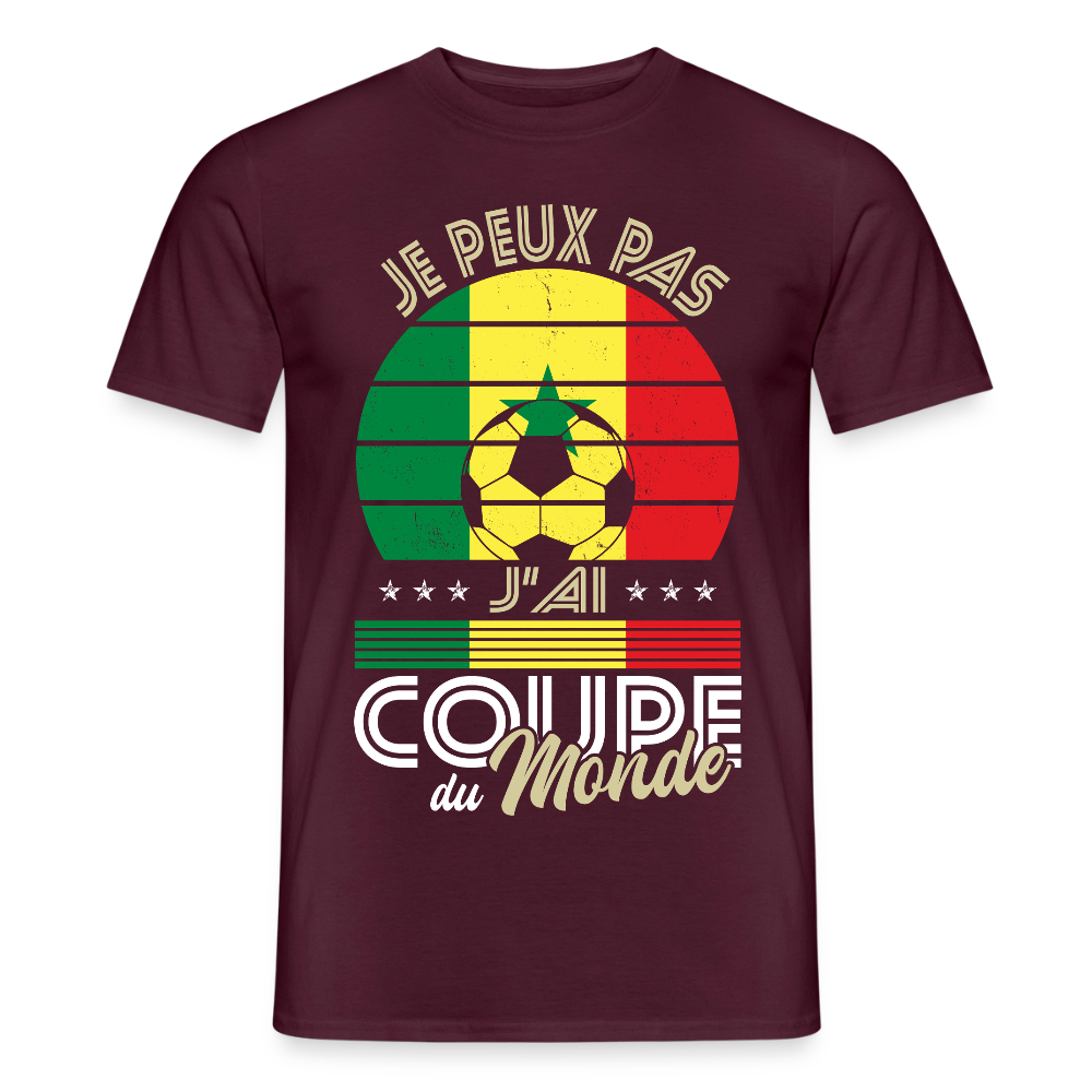T-shirt Homme - Je peux pas j'ai Coupe du Monde - Sénégal - rouge brique