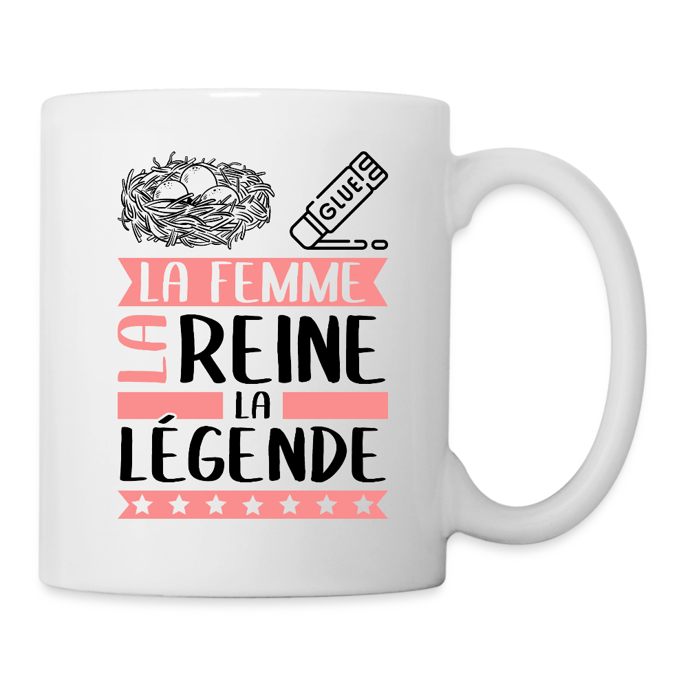 Mug blanc Nicole rébus – La femme, la reine, la légende - blanc