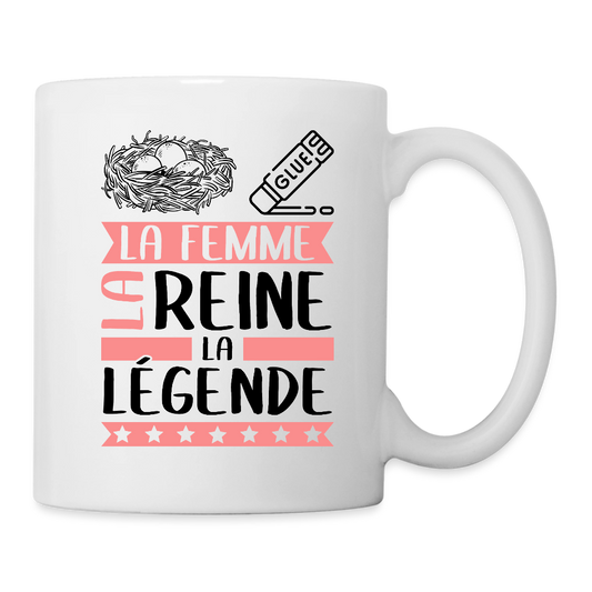 Mug blanc Nicole rébus – La femme, la reine, la légende - blanc