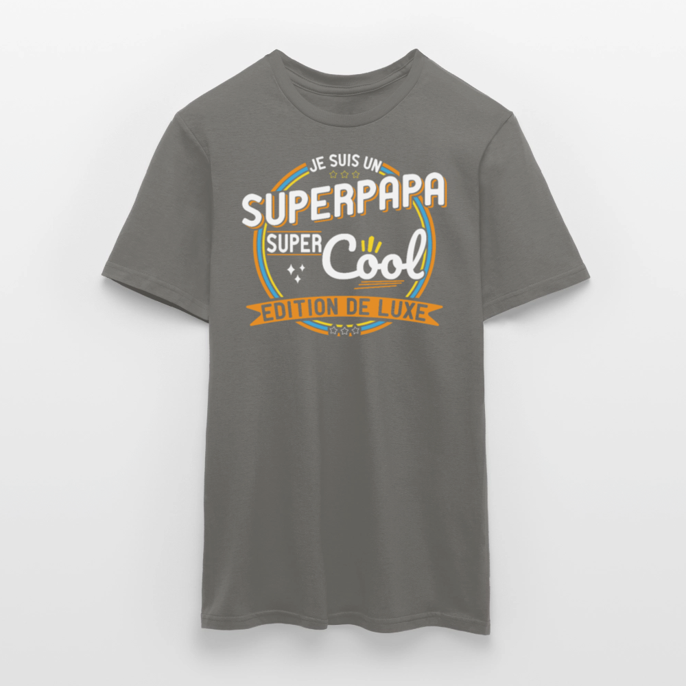 T-shirt Homme - Je suis un Super papa super cool - gris graphite
