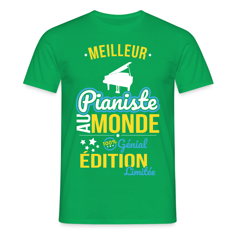 T-shirt Homme - Meilleur Pianiste au monde - 100% génial - vert