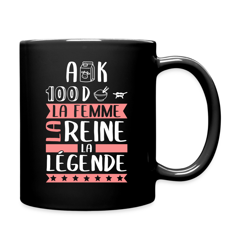 Mug uni Alexandra rébus – La femme, la reine, la légende - noir