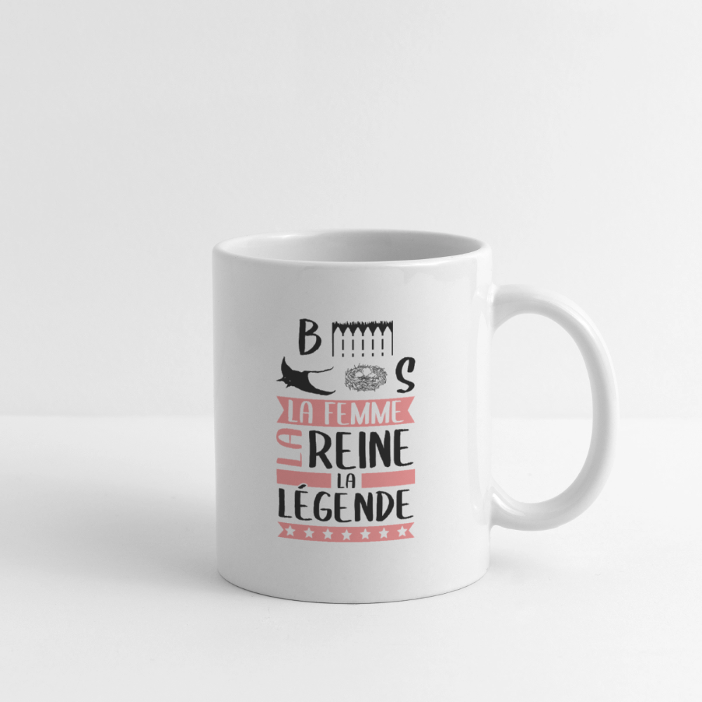 Mug blanc Bérénice rébus – La femme, la reine, la légende - blanc