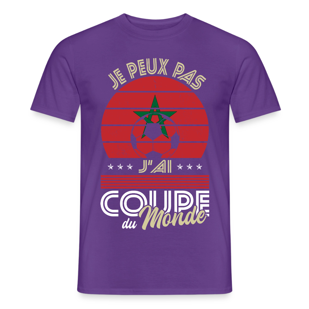 T-shirt Homme - Je peux pas j'ai Coupe du Monde - Maroc - violet