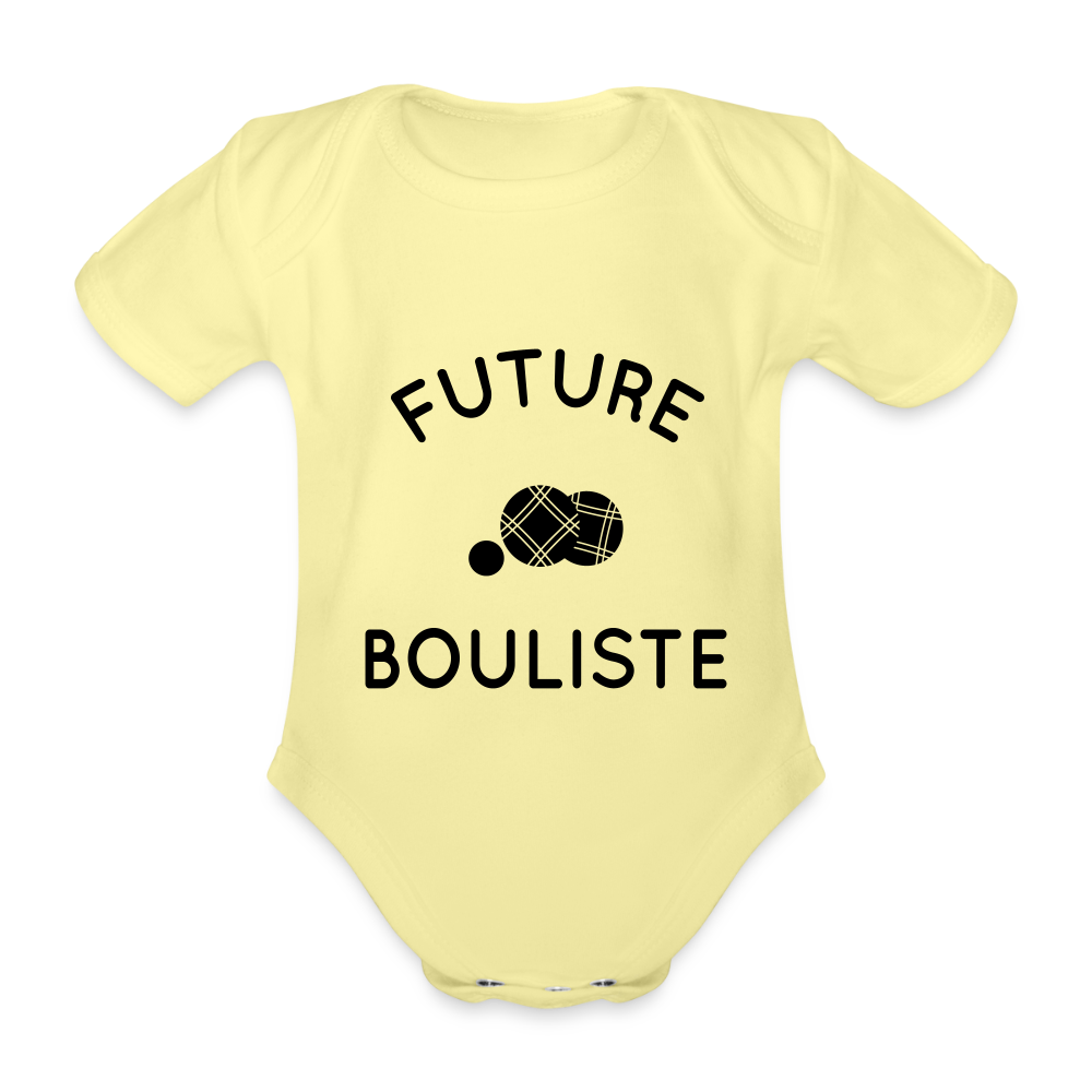 Body Bébé bio manches courtes - Future bouliste - jaune délavé