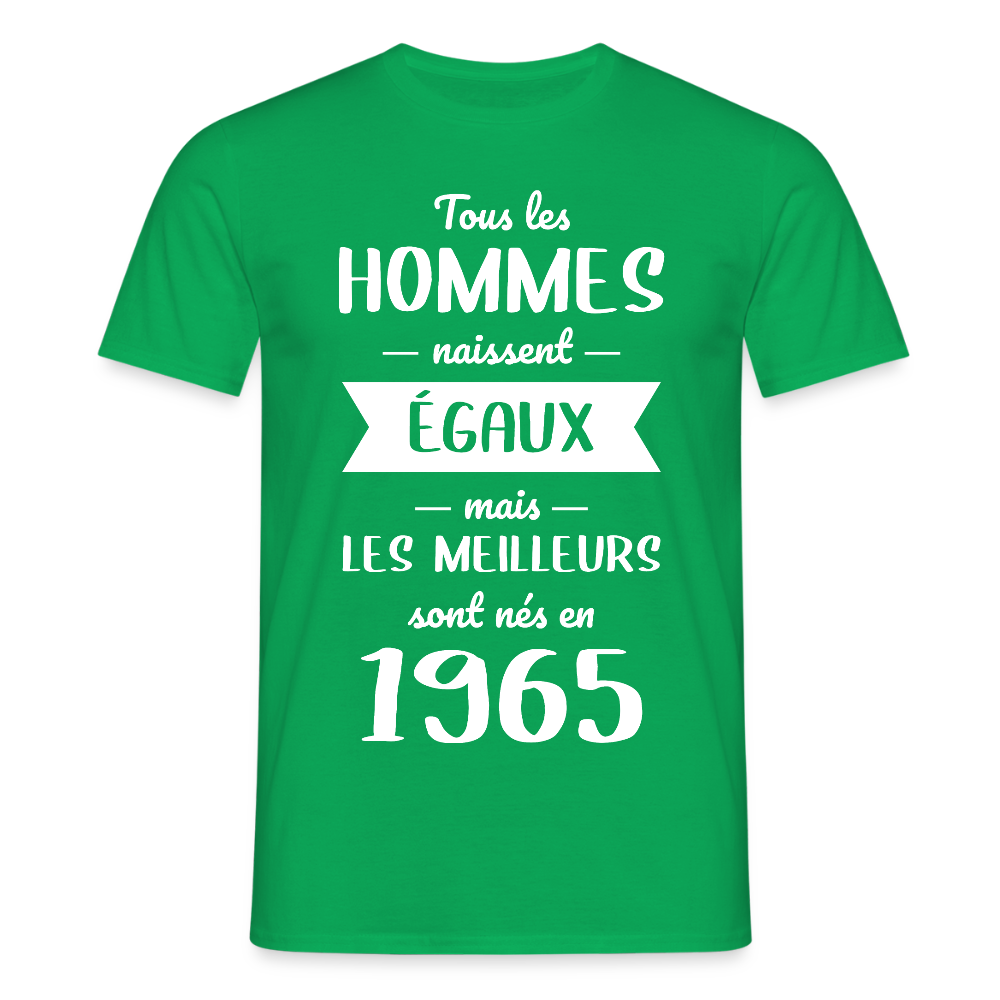 T-shirt Homme - Anniversaire 60 Ans - Les meilleurs sont nés en 1965 - vert
