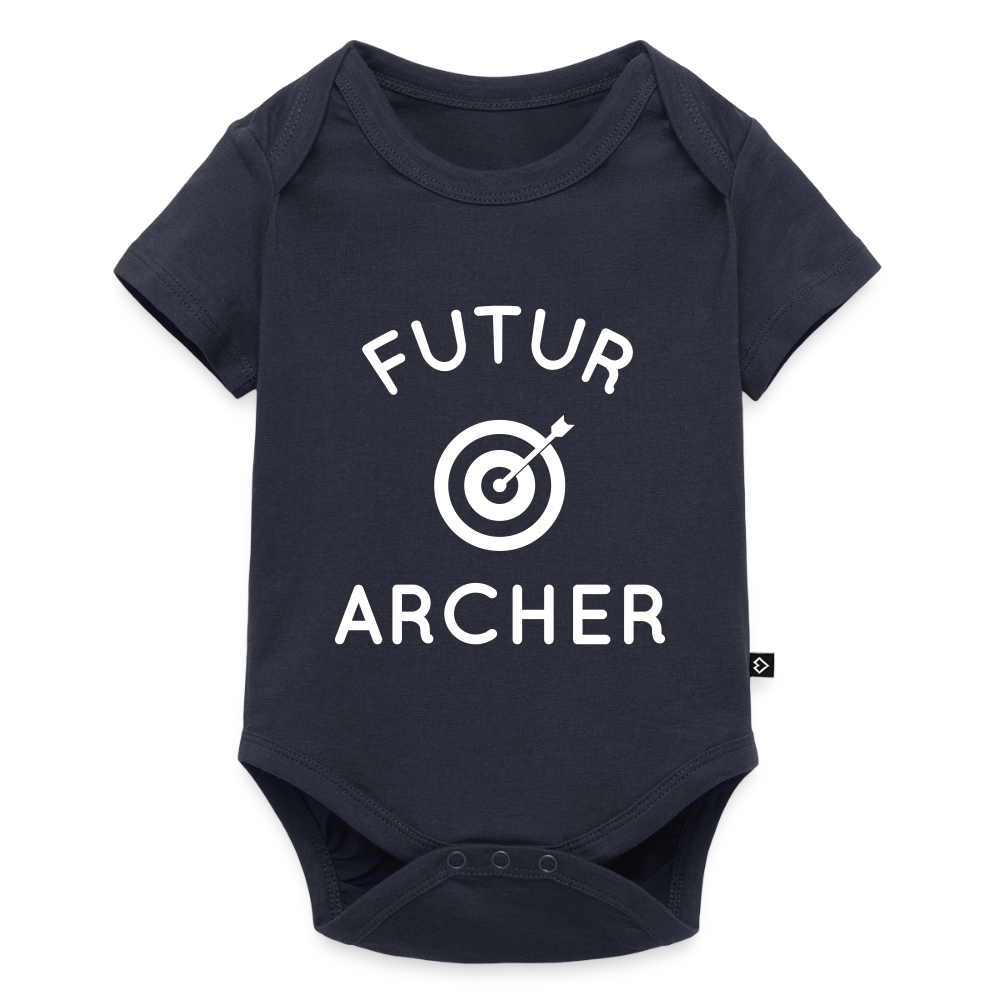 Body Bébé bio manches courtes - Futur archer - bleu marine