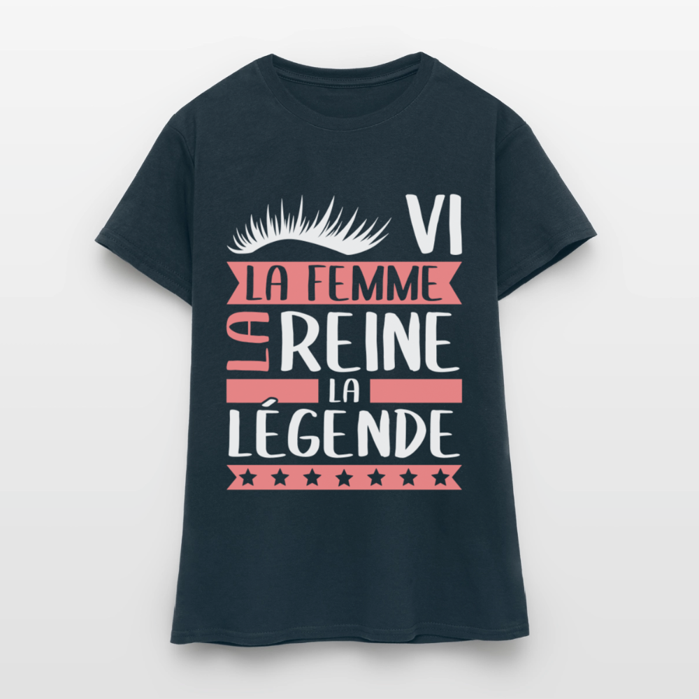 T-shirt femme Sylvie rébus – La femme, la reine, la légende - marine