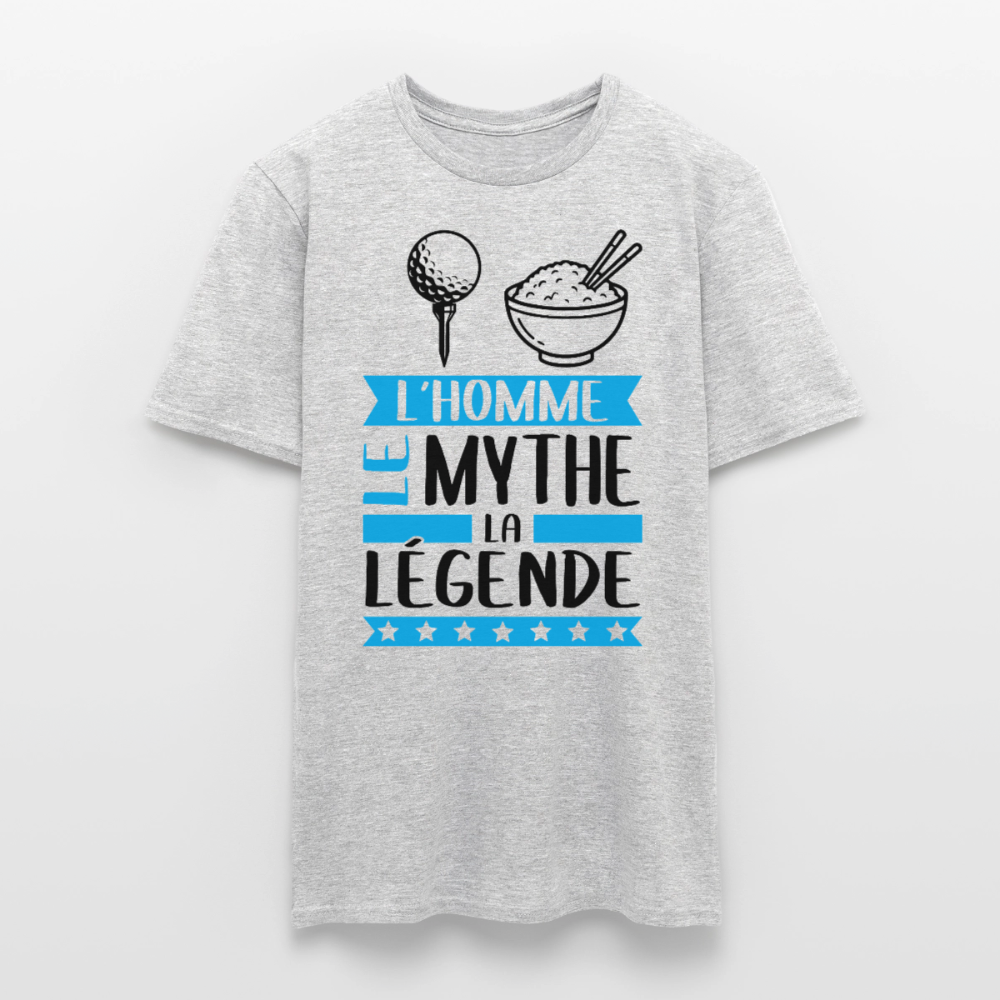 T-shirt homme coloris clair Thierry rébus – L’homme, le mythe, la légende - gris chiné
