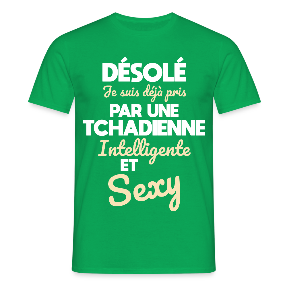 T-shirt Homme -  Je suis déjà pris par une Tchadienne intelligente et sexy - vert