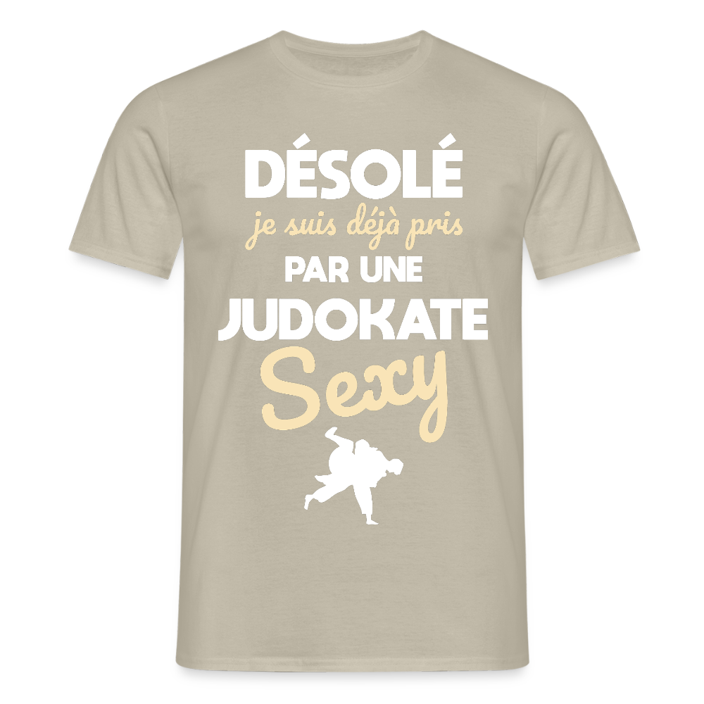 T-shirt Homme - Je suis pris par une judokate sexy - beige sable