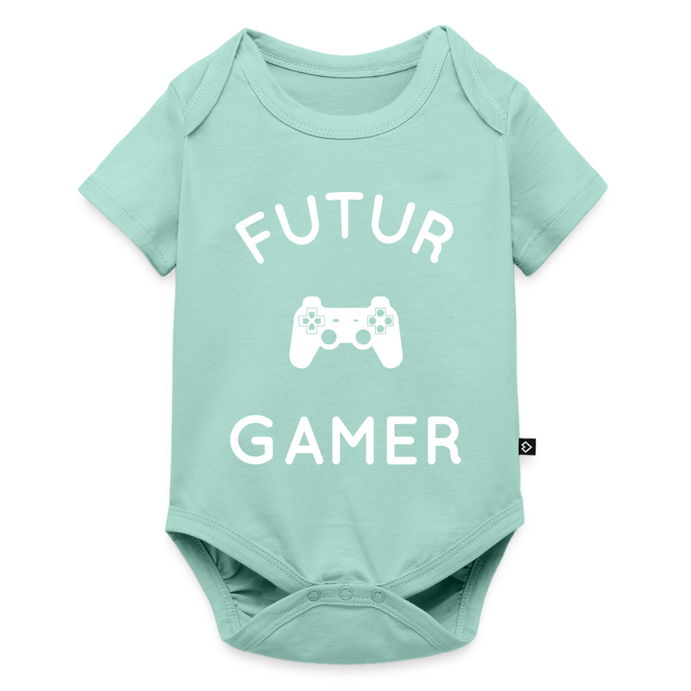 Body Bébé bio manches courtes - Futur gamer - menthe 