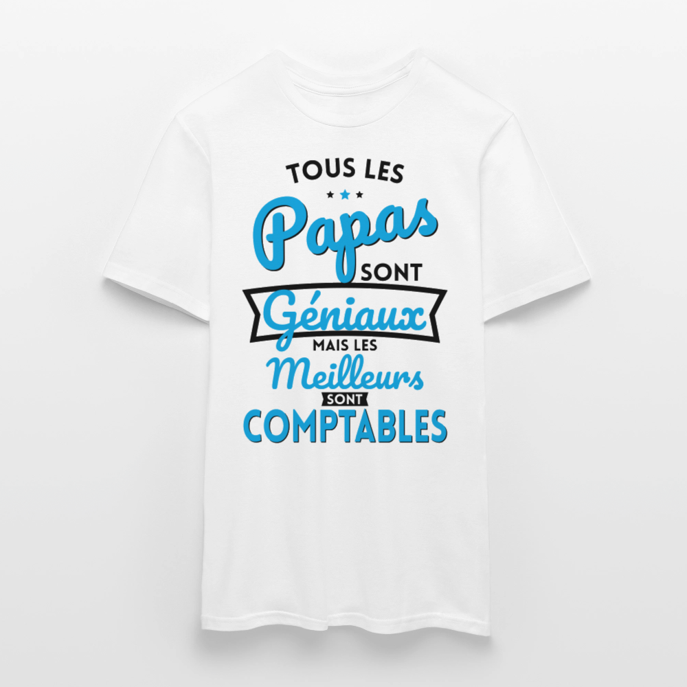 T-shirt Homme - Papas géniaux - Les meilleurs sont comptables - blanc