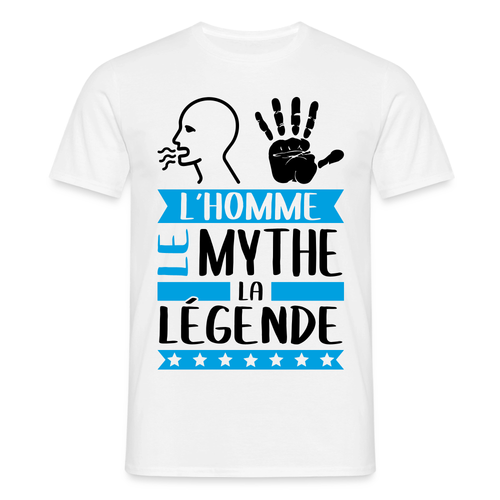 T-shirt homme coloris clair Romain en rébus – L’homme, le mythe, la légende - blanc