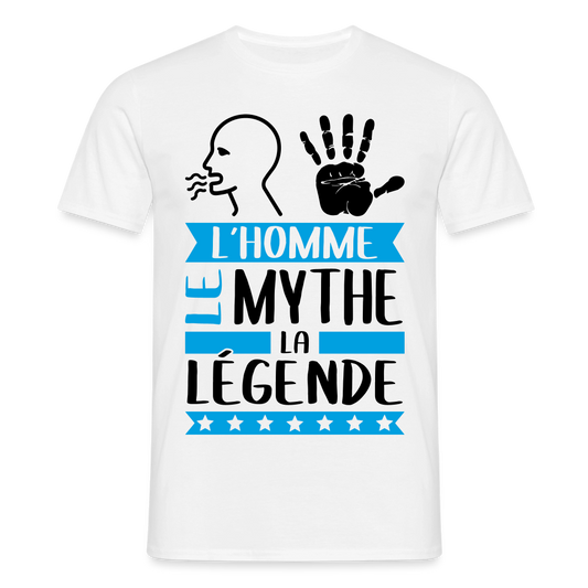 T-shirt homme coloris clair Romain en rébus – L’homme, le mythe, la légende - blanc