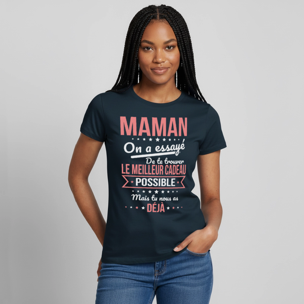 T-shirt femme maman humour - Cadeau fête des mères - marine
