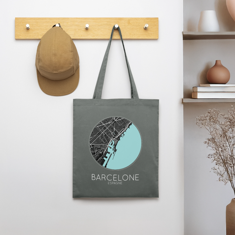 Tote Bag Barcelone Bio – Plan de Barcelone - charbon