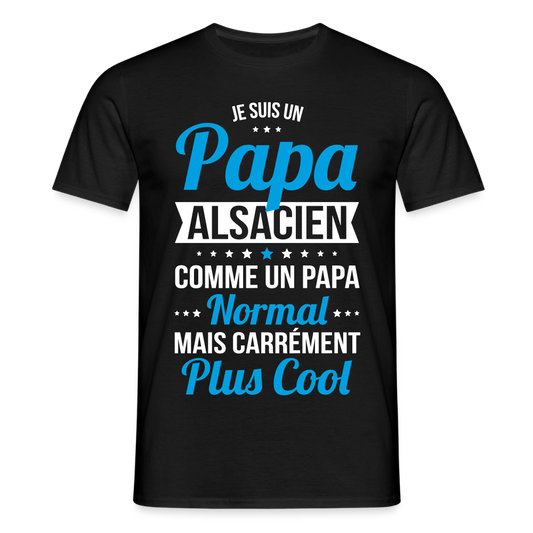 T-shirt Homme - Papa Alsacien Plus Cool - noir