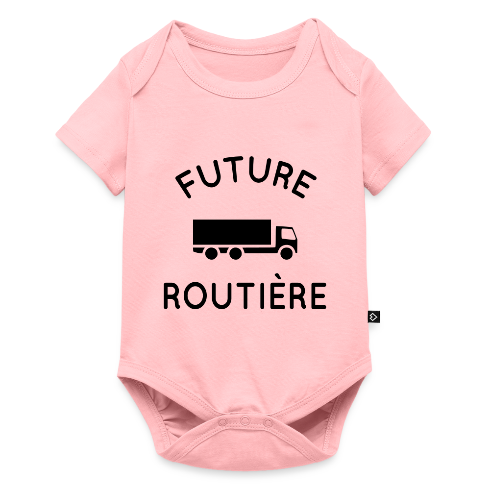 Body Bébé bio manches courtes - Future routière - rose