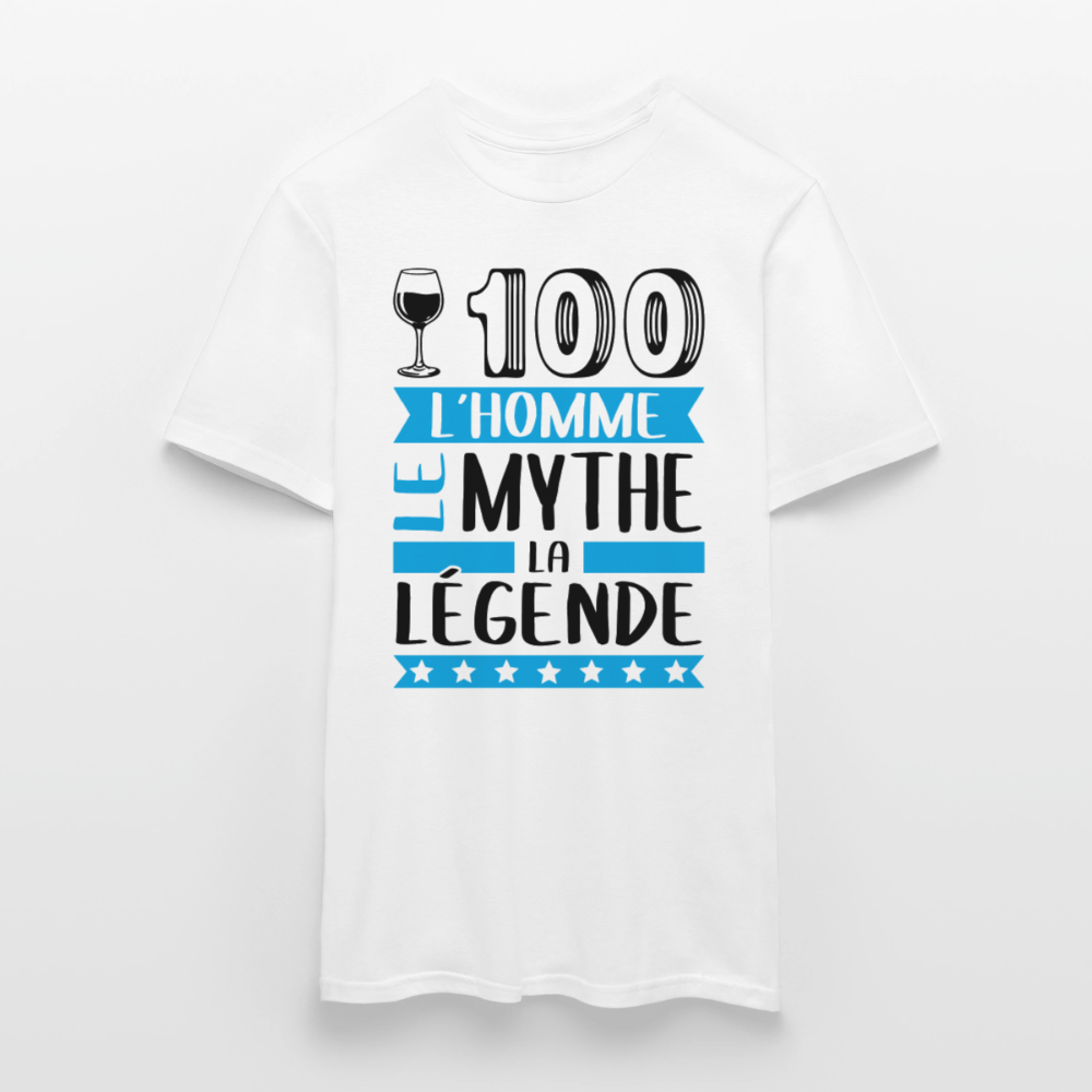 T-shirt homme coloris clair Vincent rébus – L’homme, le mythe, la légende - blanc