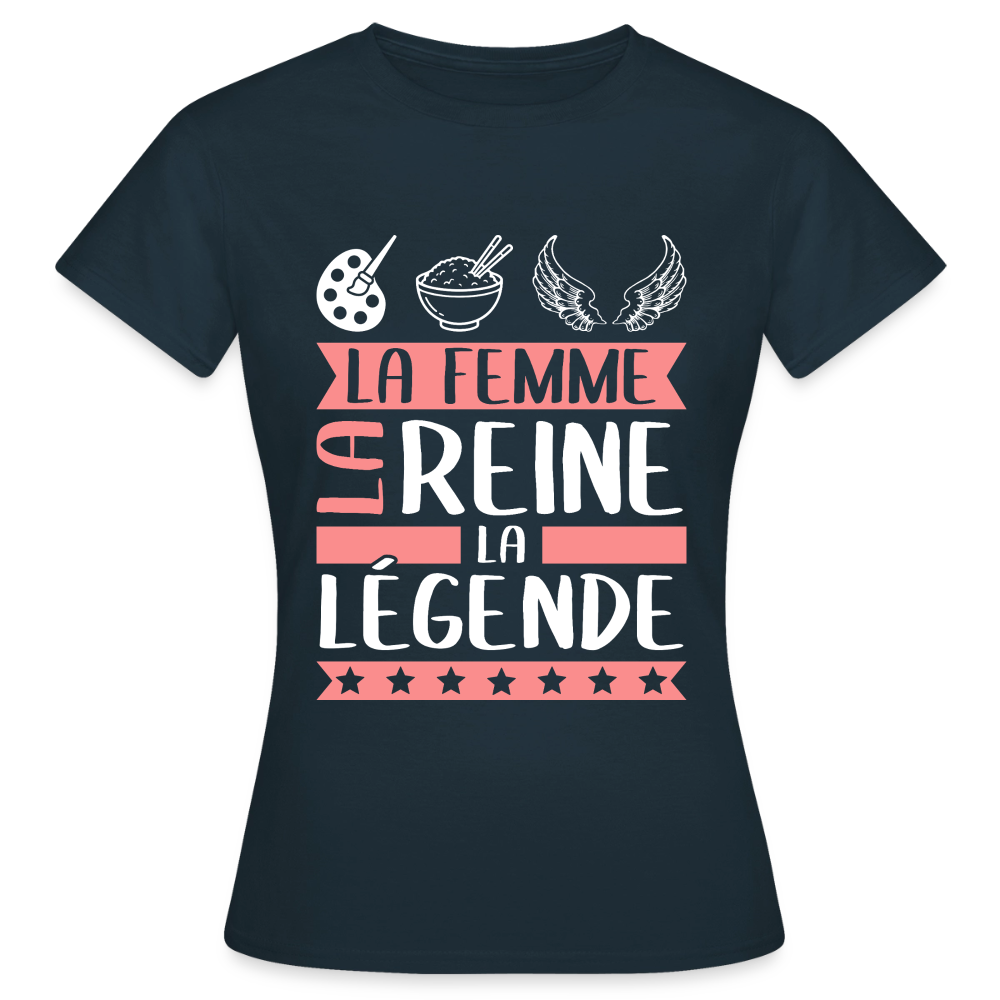 T-shirt femme Arielle rébus – La femme, la reine, la légende - marine