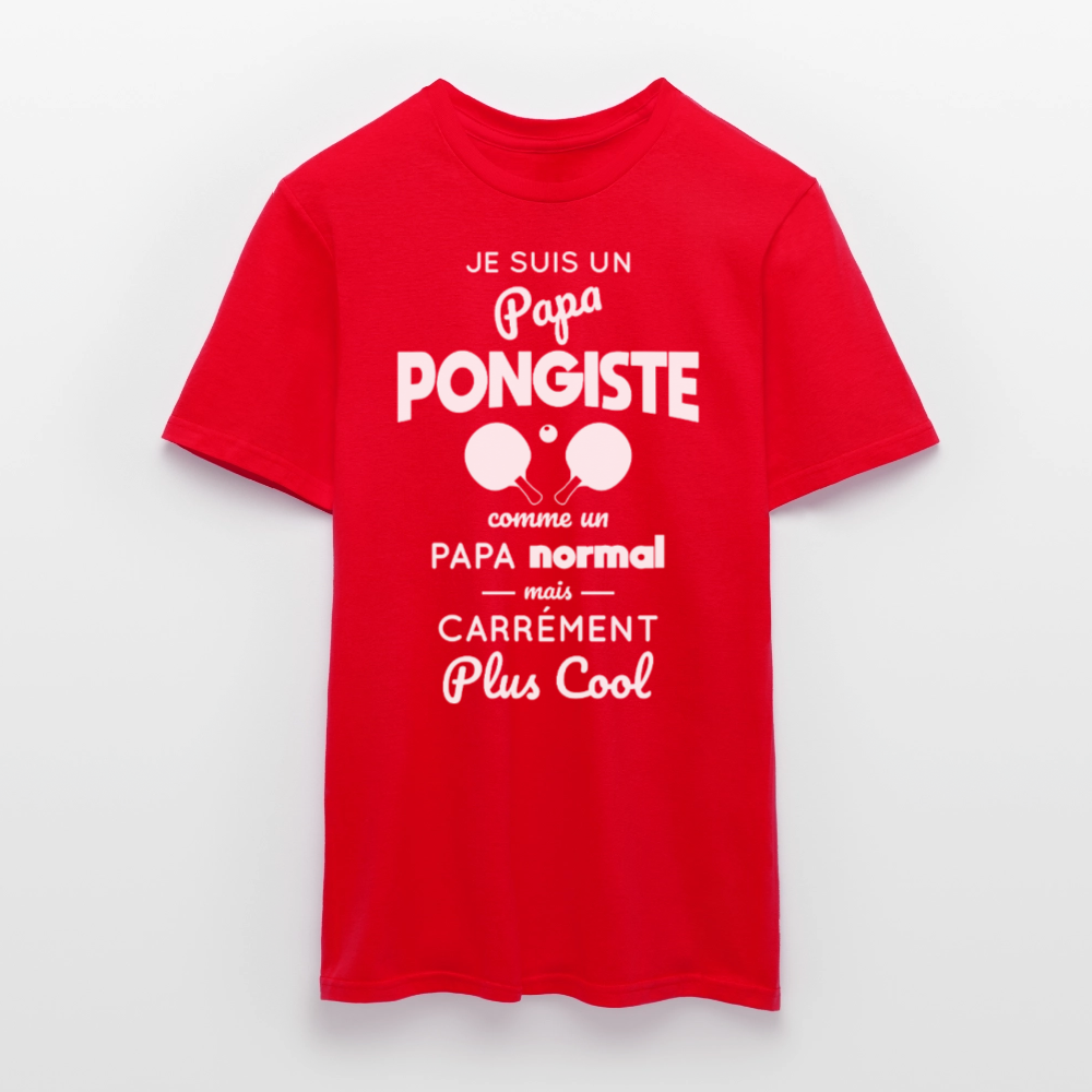 T-shirt Homme - Papa pongiste plus cool - rouge