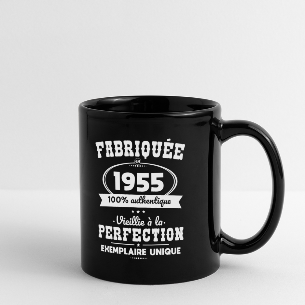 Mug uni - Anniversaire 70 Ans - Fabriquée en 1955 - noir