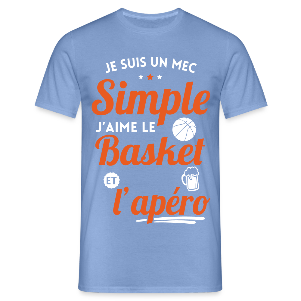 T-shirt Homme - J'aime le basket et l'apéro - carolina blue