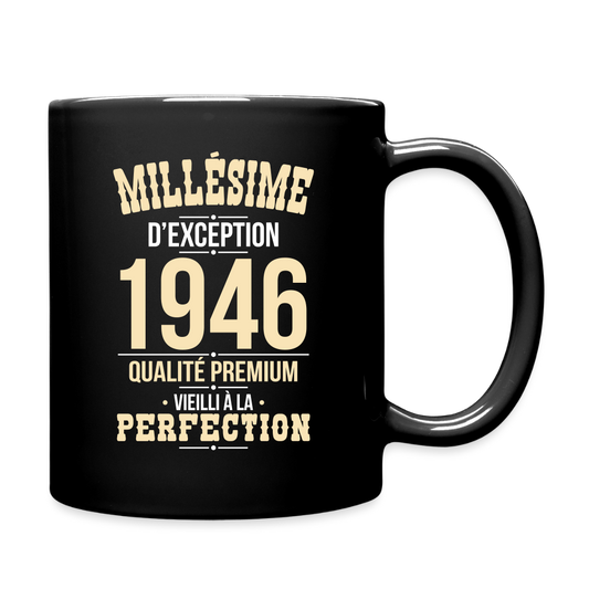 Mug uni anniversaire 80 ans homme – Millésime d’Exception 1946 - noir