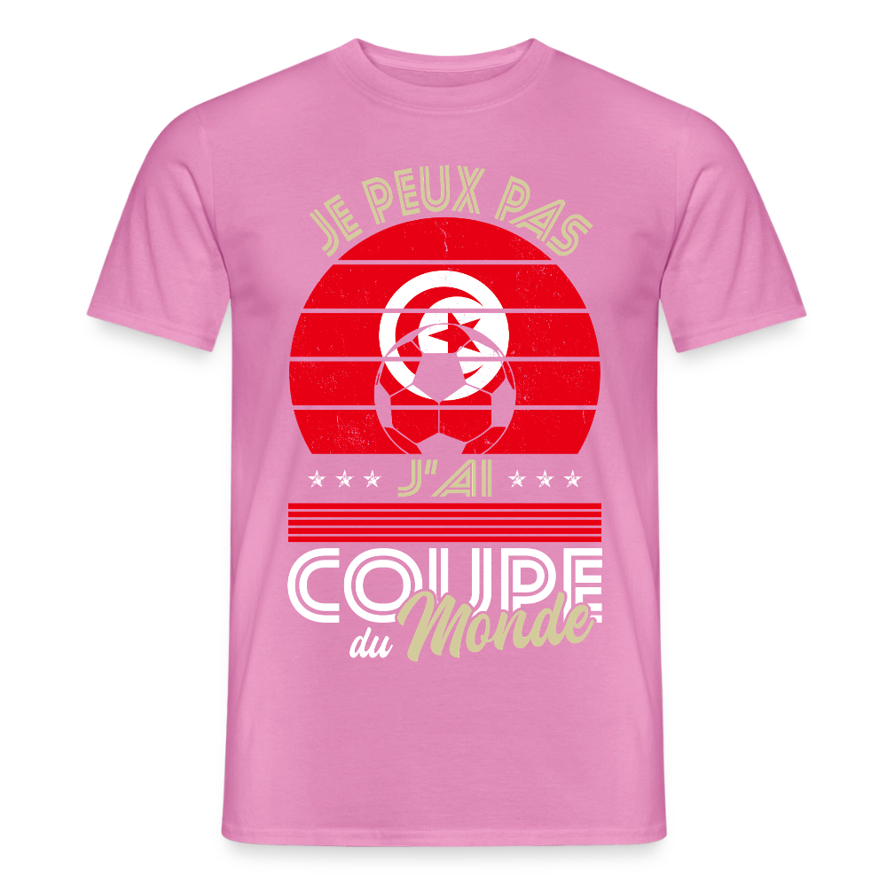 T-shirt Homme - Je peux pas j'ai Coupe du Monde - Tunisie - rose