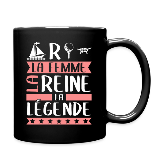Mug uni Martine rébus – La femme, la reine, la légende - noir