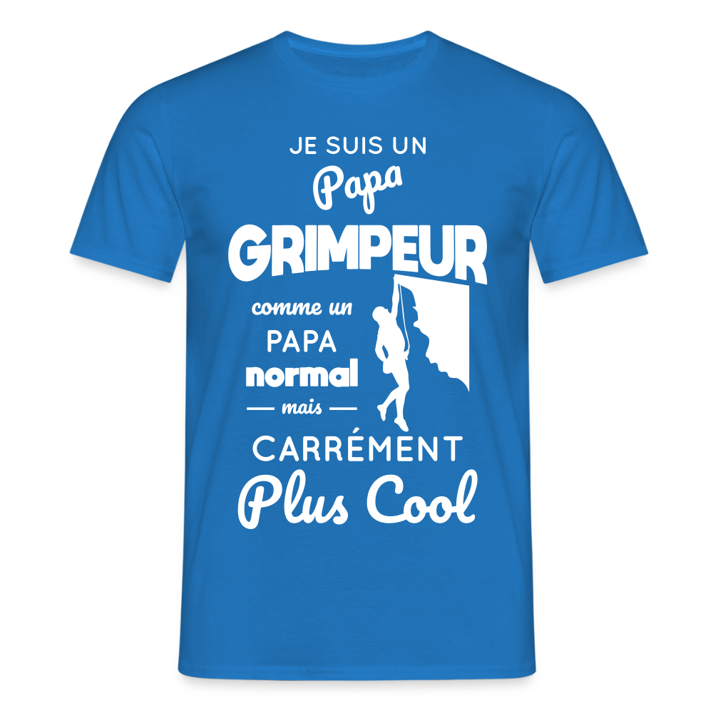 T-shirt Homme - Papa grimpeur plus cool - bleu royal