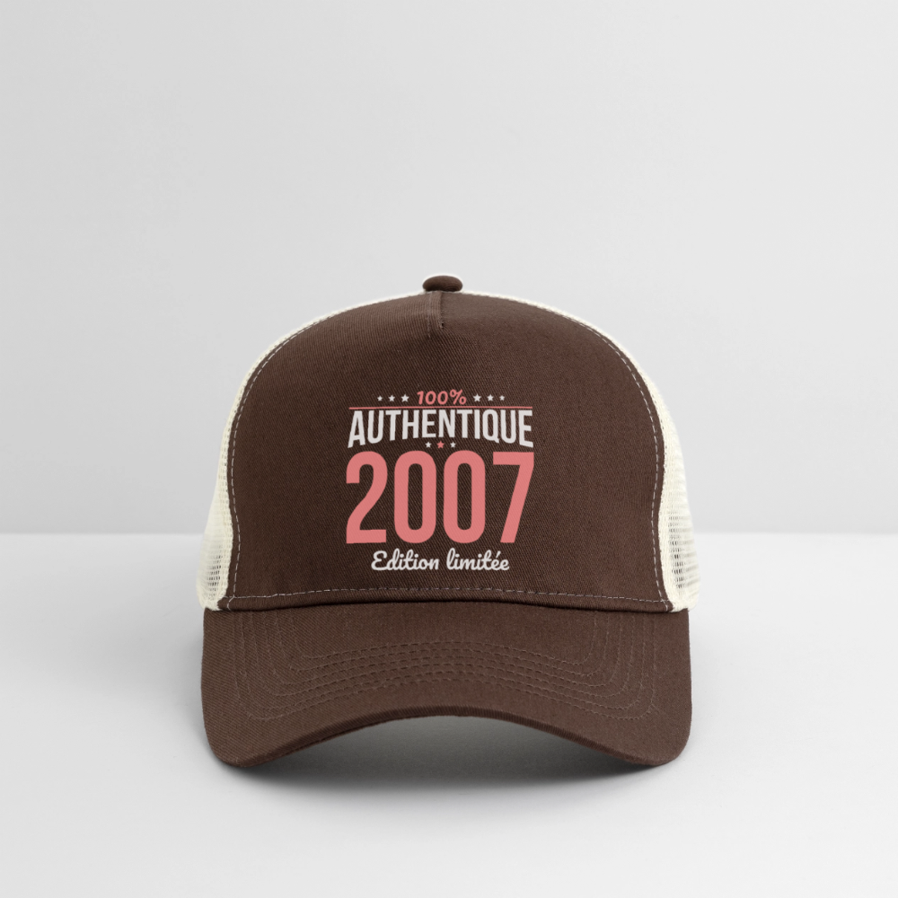Casquette Trucker - Anniversaire 18 Ans - 100% Authentique 2007 - marron/beige